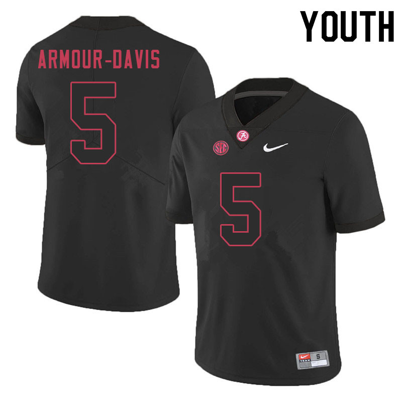 Youth #5 Jalyn Armour-Davis Alabama Crimson Tide College Football Jerseys Sale-Black